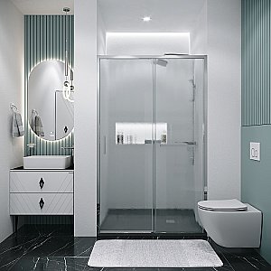 Душевая дверь Grossman Style 100 100.K33.05.100.10.02 стекло шиншилла/профиль хром купить в интернет-магазине Sanbest