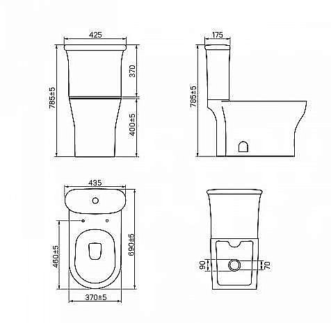 Унитаз Iddis Sena SEN2DSEi24 с бачком, с крышкой микролифт купить в интернет-магазине Sanbest