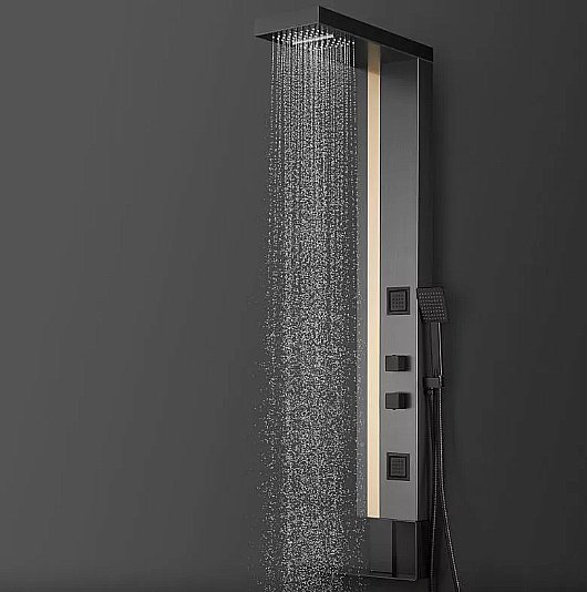 Душевая панель Black&White Gravity GR026 графит/золото купить в интернет-магазине сантехники Sanbest