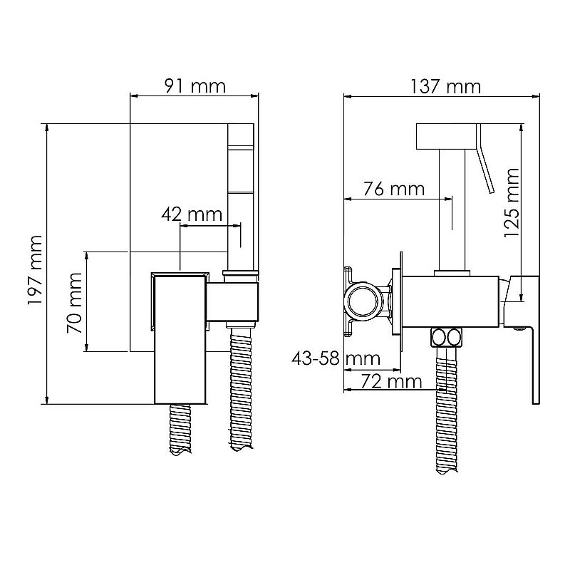 Гигиенический душ со смесителем WasserKraft A71338 купить в интернет-магазине сантехники Sanbest