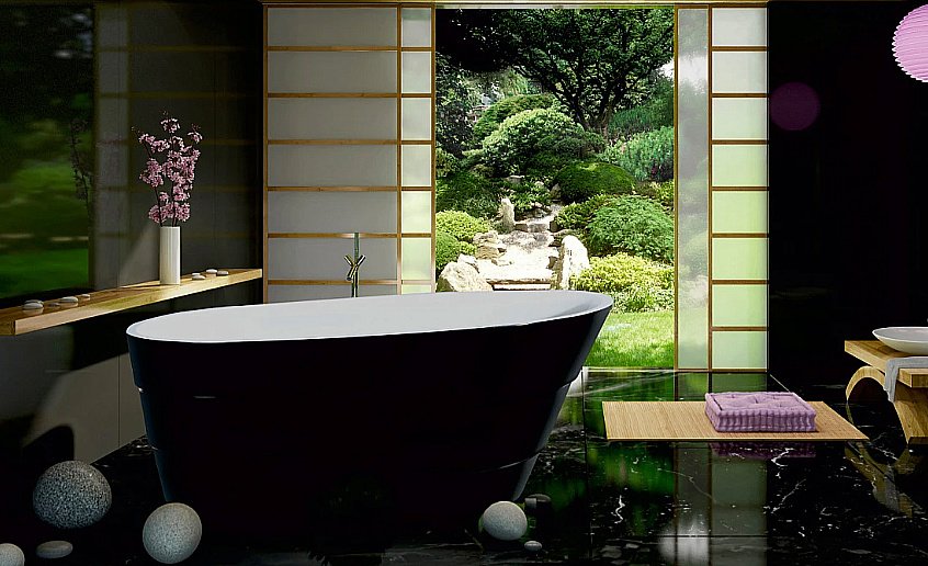 Ванна акриловая Lagard Auguste lgd-agst-ba 170х75 белая,черная купить в интернет-магазине Sanbest