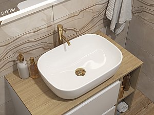 Раковина накладная Cersanit Moduo 50 63570 белая купить в интернет-магазине Sanbest