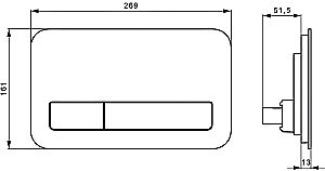 Кнопка для инсталляции Villeroy&Boch ViConnect 922400RA серая глянцевая купить в интернет-магазине сантехники Sanbest