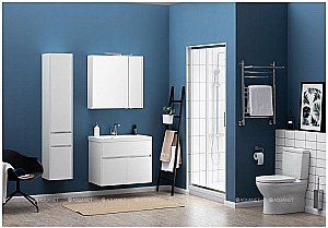 Шкаф-пенал Aquanet Латина 187544 35 белый для ванной в интернет-магазине сантехники Sanbest