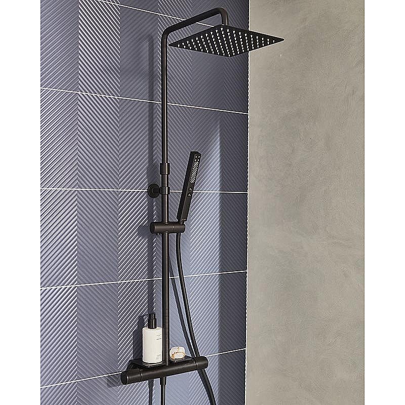 Душевая система Jacob Delafon METRO E26596-BL матовая черная купить в интернет-магазине сантехники Sanbest