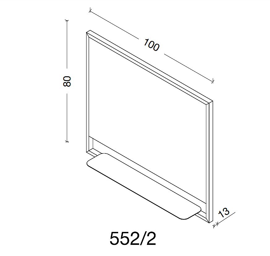 Зеркало Armadi Art Vallessi прямоугольное с полочкой антрацит 100 в ванную от интернет-магазине сантехники Sanbest