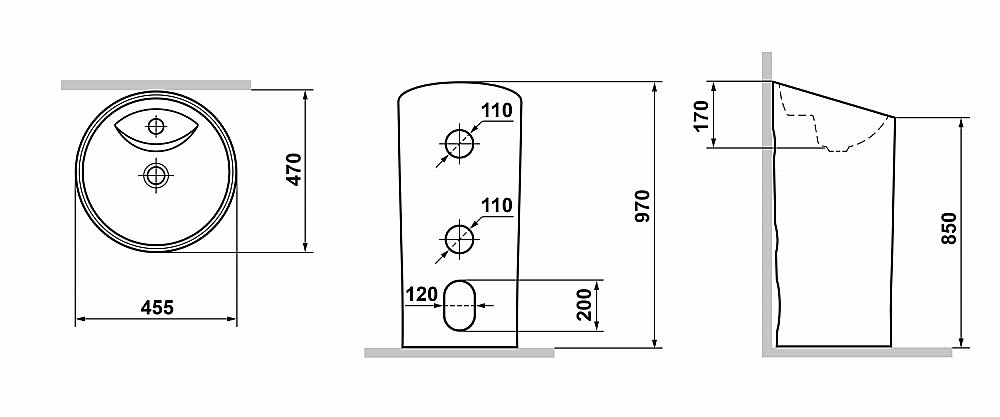 Раковина напольная Laguraty 202В белая купить в интернет-магазине Sanbest