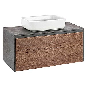 Тумба с раковиной Vincea Mesa 1000 T.Oak + Beton для ванной в интернет-магазине Sanbest