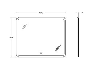 Зеркало с функцией памяти Cezares CZR-SPC-MC-1000-800-RGB-TCH в ванную от интернет-магазине сантехники Sanbest