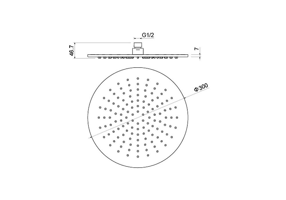 Верхний душ Aquatek AQ2079MB 300 черный матовый купить в интернет-магазине сантехники Sanbest