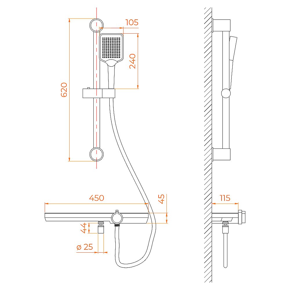 Смеситель для душа RGW Shower Panels SP-41Gr купить в интернет-магазине сантехники Sanbest