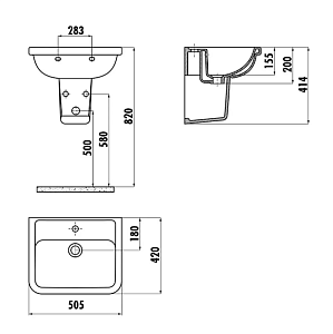 Раковина Creavit Key 50 KY050-00CB00E-0000 белая купить в интернет-магазине Sanbest