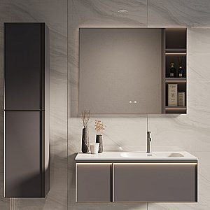 Тумба с раковиной Vincea Elise 100 VMC-4EL100MG/VCB-4EL100MW серый матовый для ванной в интернет-магазине Sanbest