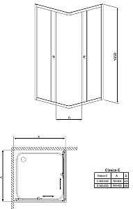 Душевой уголок Radaway Design&Classic C 90x90 30050-04-02 стекло матовое/профиль белый купить в интернет-магазине Sanbest