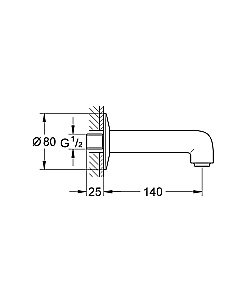 Излив для ванны GROHE BauClassic 13258000 купить в интернет-магазине сантехники Sanbest