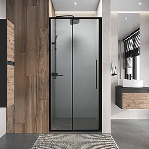 Душевая дверь Niagara Nova 110 NG-84-L11CHB профиль черный матовый/стекло шиншилла купить в интернет-магазине Sanbest