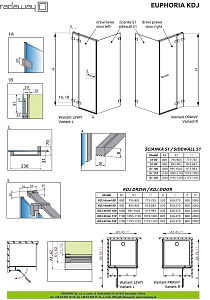 Душевой уголок Radaway Euphoria KDJ 80x120 купить в интернет-магазине Sanbest