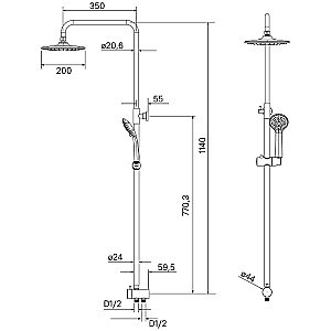 Душевая система Milardo Shower Set 3703F24M76 хром купить в интернет-магазине сантехники Sanbest