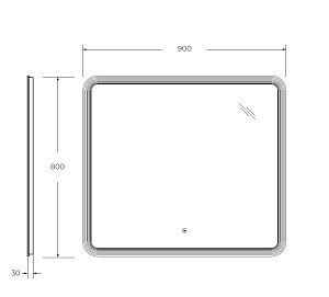 Зеркало с LED подстветкой Cezares DUET CZR-SPC-LED-TCH 90x80 в ванную от интернет-магазине сантехники Sanbest