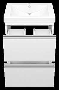 Тумба с раковиной Misty Ингрид - 60 П-Инг-01060-012Я белая для ванной в интернет-магазине Sanbest