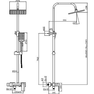 Душевая система Rush Thira TR3635-50Black черная матовая купить в интернет-магазине сантехники Sanbest