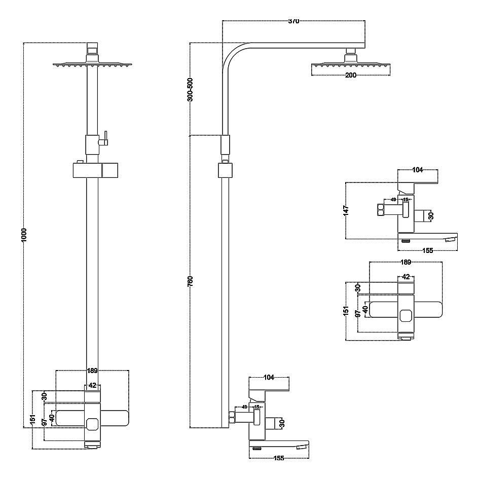 Душевая система Melana Stello 610307-1 купить в интернет-магазине сантехники Sanbest