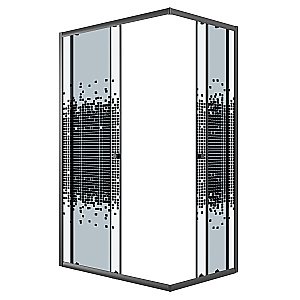 Душевой уголок Niagara Eco NG-1018-14QBLACK 100х80 профиль черный/стекло мозаика купить в интернет-магазине Sanbest