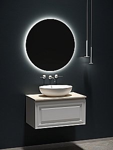 Тумба с раковиной Sancos Very 80 со столешницей, белая матовый для ванной в интернет-магазине Sanbest