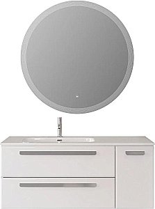 Тумба с раковиной Cezares ECO-CER-N 120 ECO-CER-N-1200-2C-1A-SO-BL белая глянцевая для ванной в интернет-магазине Sanbest