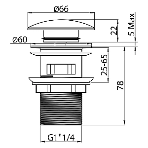 Донный клапан для раковины CeramaLux BB005B черный купить в интернет-магазине сантехники Sanbest