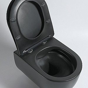 Унитаз Vincea Evo VT1-34SMB безободковый, с крышкой микролифт, черный матовый купить в интернет-магазине Sanbest