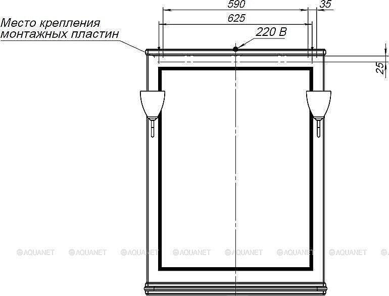 Зеркало Aquanet Валенса 75 белый в ванную от интернет-магазине сантехники Sanbest