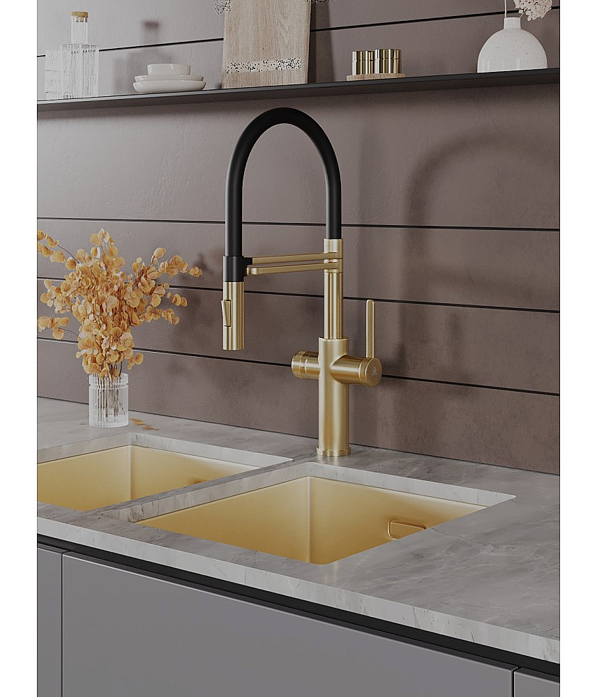 Смеситель для кухни  Agger Elegant A3252599 золото матовое купить в интернет-магазине сантехники Sanbest