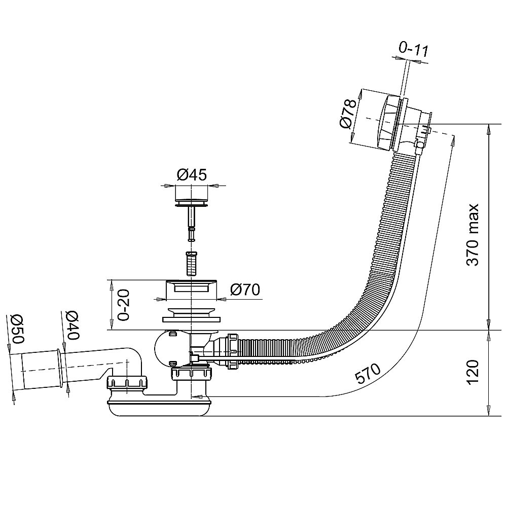 Слив-перелив для ванны WhiteCross SPWC60NIB никель брашированный купить в интернет-магазине сантехники Sanbest