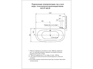 Ванна акриловая Aquatek Морфей 190x90 MOR190-0000006 белая купить в интернет-магазине Sanbest