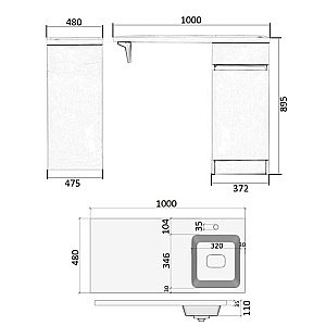 Тумба с раковиной Orange Sistema STK-40TUW 40 для ванной в интернет-магазине Sanbest