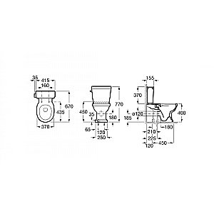 Унитаз напольный Roca Carmen 3420A7000 безободковый, с бачком купить в интернет-магазине Sanbest