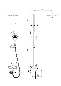 Душевая система WONZON & WOGHAND FRAME, Черный матовый (WW-88739010-MB) купить в интернет-магазине сантехники Sanbest