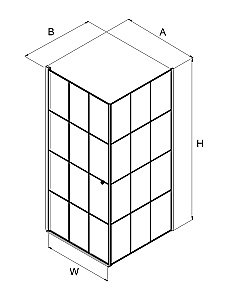 Душевой уголок NEW TRENDY SUPERIA BLACK 90x90 стекло прозрачное клетка/профиль черный купить в интернет-магазине Sanbest