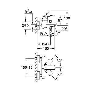Смеситель для ванны Grohe Eurosmart Cosmopolitan 32831000 хром купить в интернет-магазине сантехники Sanbest