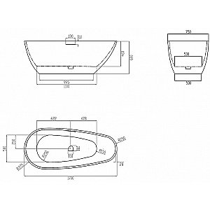 Ванна Abber Dortmund 170x75 AM9911BW черно-белая матовая купить в интернет-магазине Sanbest
