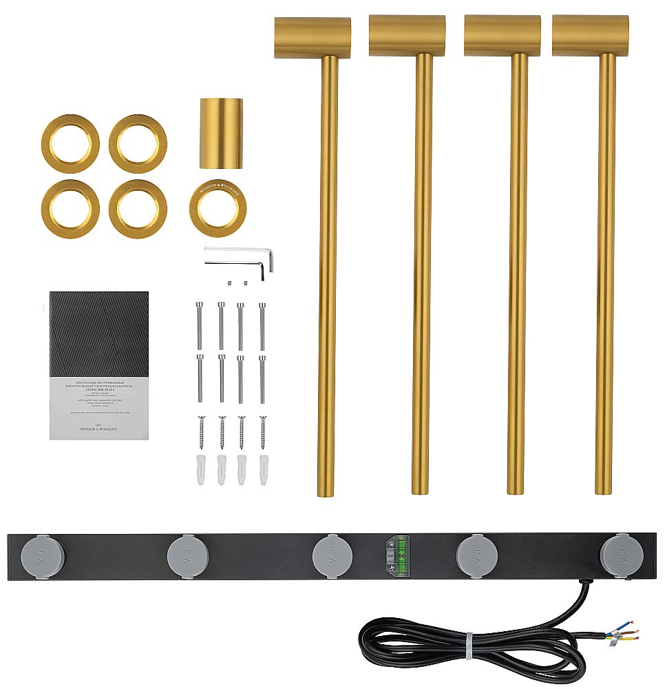 Полотенцесушитель электрический встраиваемый WONZON & WOGHAND HAMBURG, Золото (WW-AL314-G) купить в интернет-магазине сантехники Sanbest
