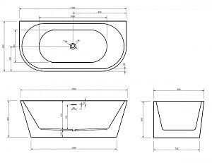 Акриловая ванна Abber AB9216-1.7MB 170x80 купить в интернет-магазине Sanbest