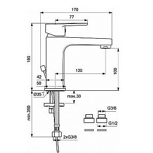 Смеситель для раковины Vidima Hype BA396AA купить в интернет-магазине сантехники Sanbest