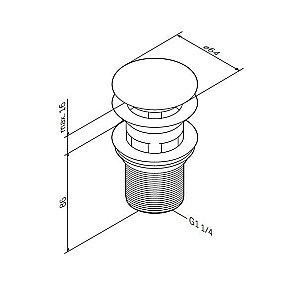 Донный клапан AM.PM F0700164 купить в интернет-магазине сантехники Sanbest