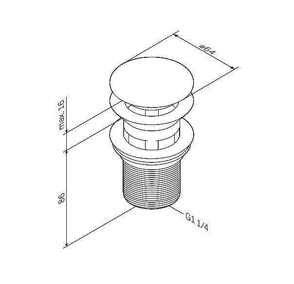 Донный клапан AM.PM F0700164 купить в интернет-магазине сантехники Sanbest