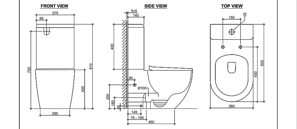 Унитаз Black&White UNIVERSE W-7789 белый, безободковый, с бачком купить в интернет-магазине Sanbest