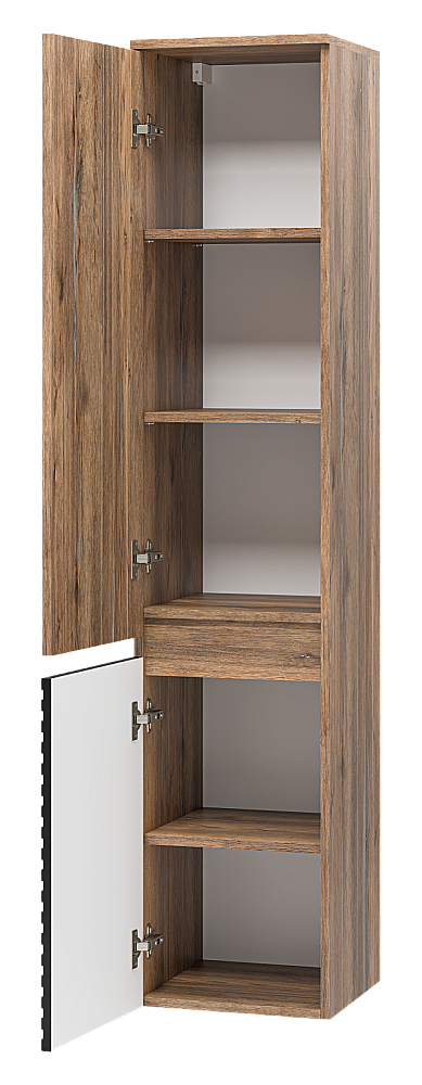 Пенал Brevita Дакота 35 DAK-050350-19/02 черный/темное дерево для ванной в интернет-магазине сантехники Sanbest