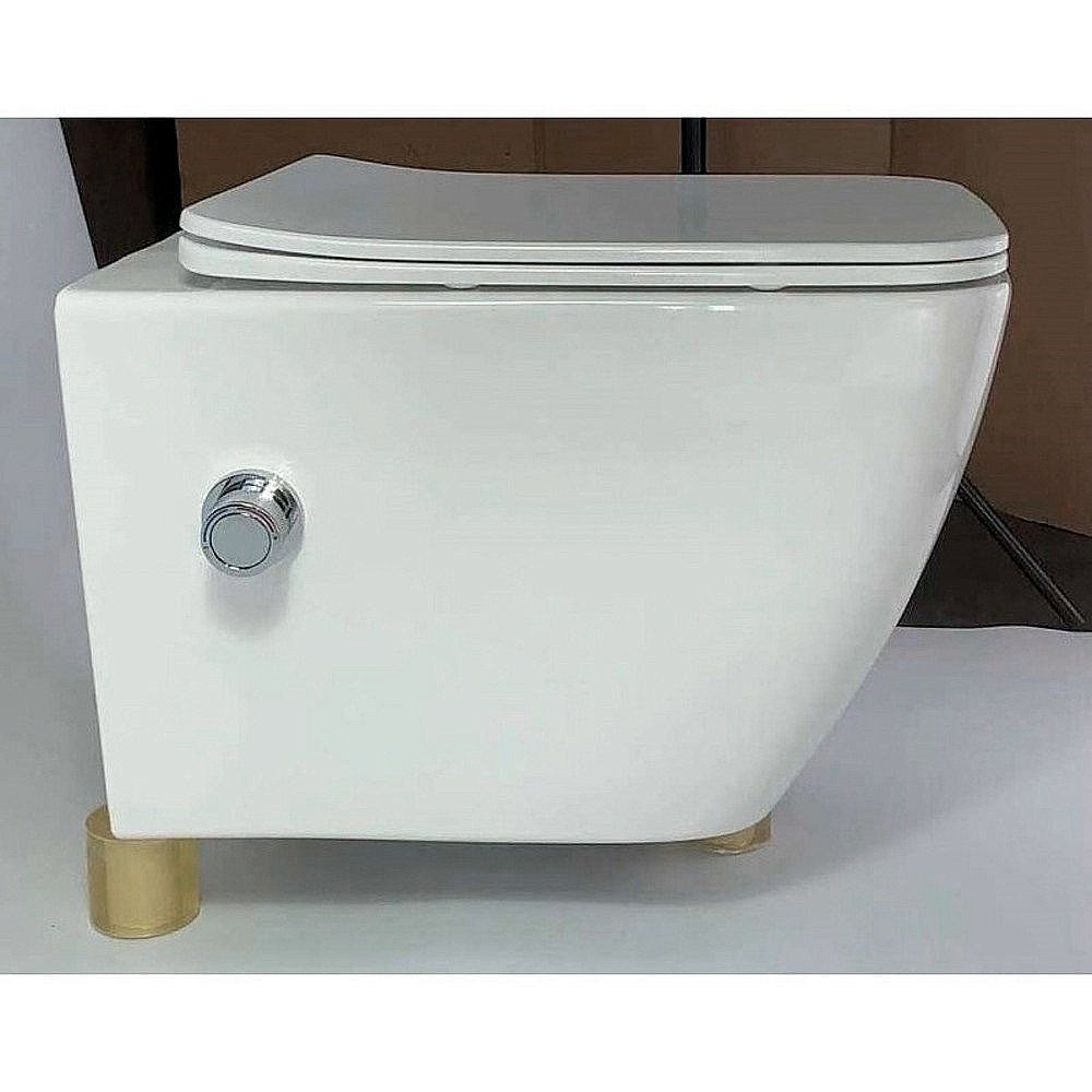 Унитаз подвесной Esbano LEON WB ESWBLEONW безободковый, с крышкой микролифт, белый купить в интернет-магазине Sanbest