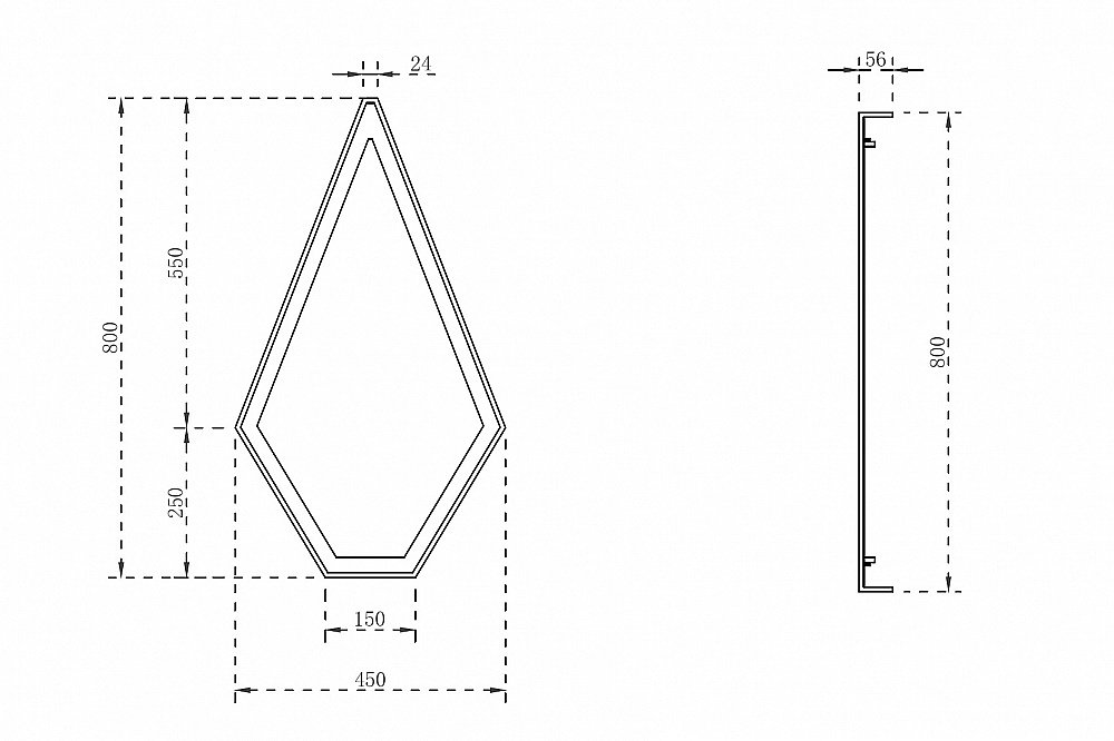 Зеркало с подсветкой Abber STEIN AS6611R 45x80 красное в ванную от интернет-магазине сантехники Sanbest